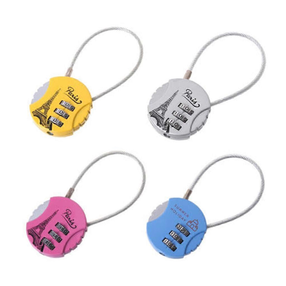 (As Show, One Size) Travel Padlock Mini 3 Digit Password Locks Locker Anti-Theft Locks Rustproof 5021564552793