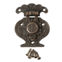 (As show, One size) Antique Bronze Hasp Latch Jewelry Wooden Box Mini Cabinet Buckle Lock Decorative