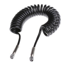 (As show, One size) 3M 4 x 6mm Flexible PU Recoil Hose Spring Tube Black For Compressor Air Tool New