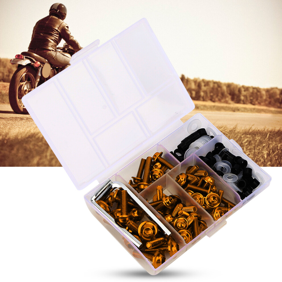 158Pcs/Set Universal Fairing Bolts Gasket Wrench Kit Motorcycle Accessorygold 4611311723401
