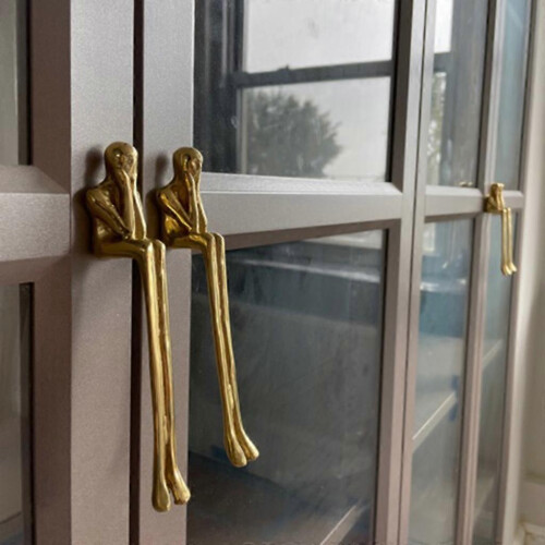(As show, One size) Metal Cabinet Handle Bedroom Kitchen Door Pulls Handle Cabinet Handle Hardware 2