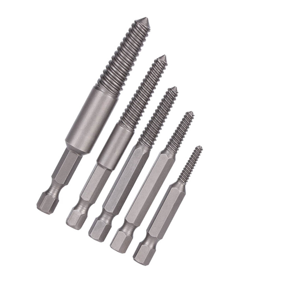 5Pcs Broken Screw Extractor Hex Shank Fine Teeth Damaged Bolts Removal Tool Easy Out Kit 8081311724658