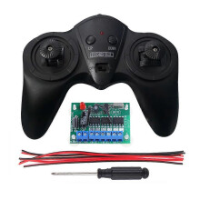 (As show, One size) 2.4G Transmitter 6 Channel Remote Control Receiver DC 6V-15V Car Model Ship DIY 50 Meters