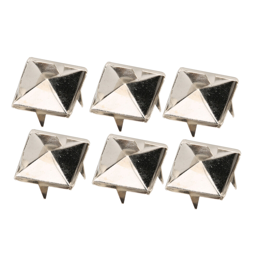 100Pcs Square Pyramid Punk Rivets 4 Claw Metal Studs For Bracelets Clothing Shoes Handbagsilver 15Mm 3311311726594