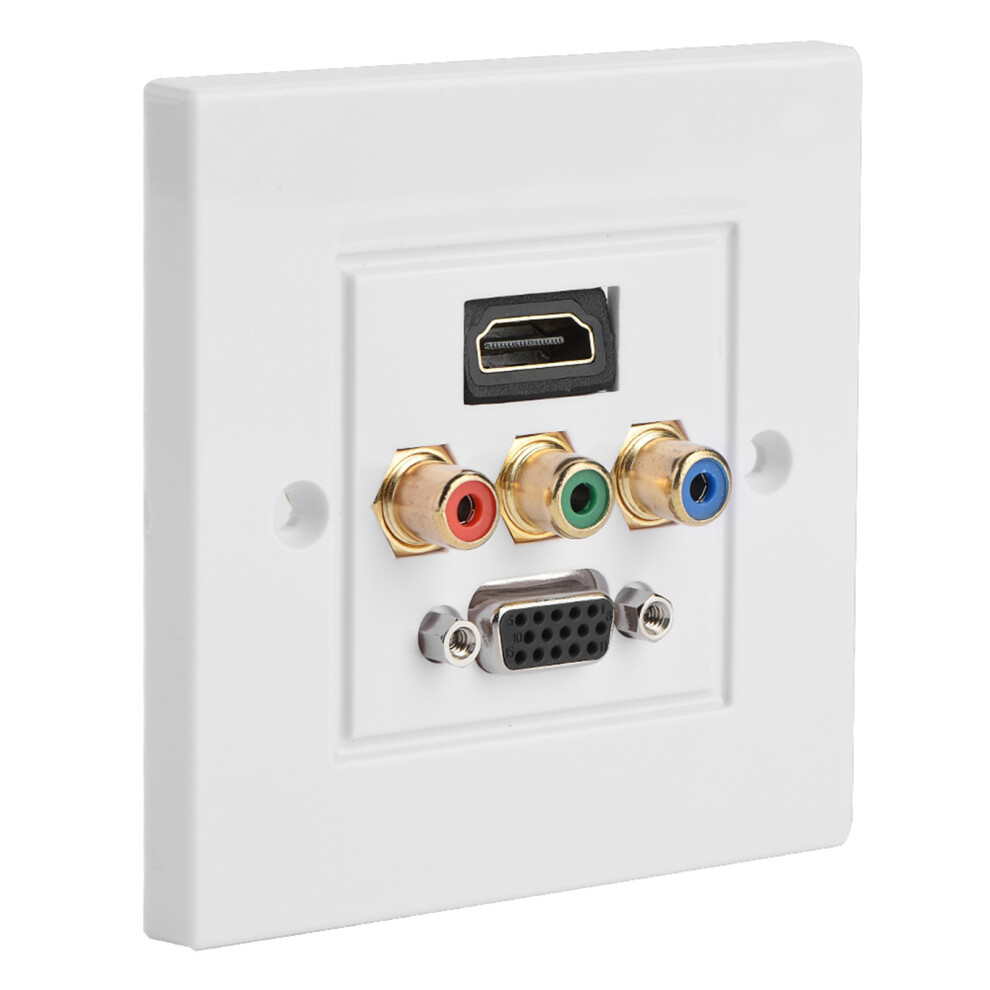 Hdmi Vga 3Rca Threeinone Integrated Multimedia Wall Panel Audio Video Socket 4991311730198