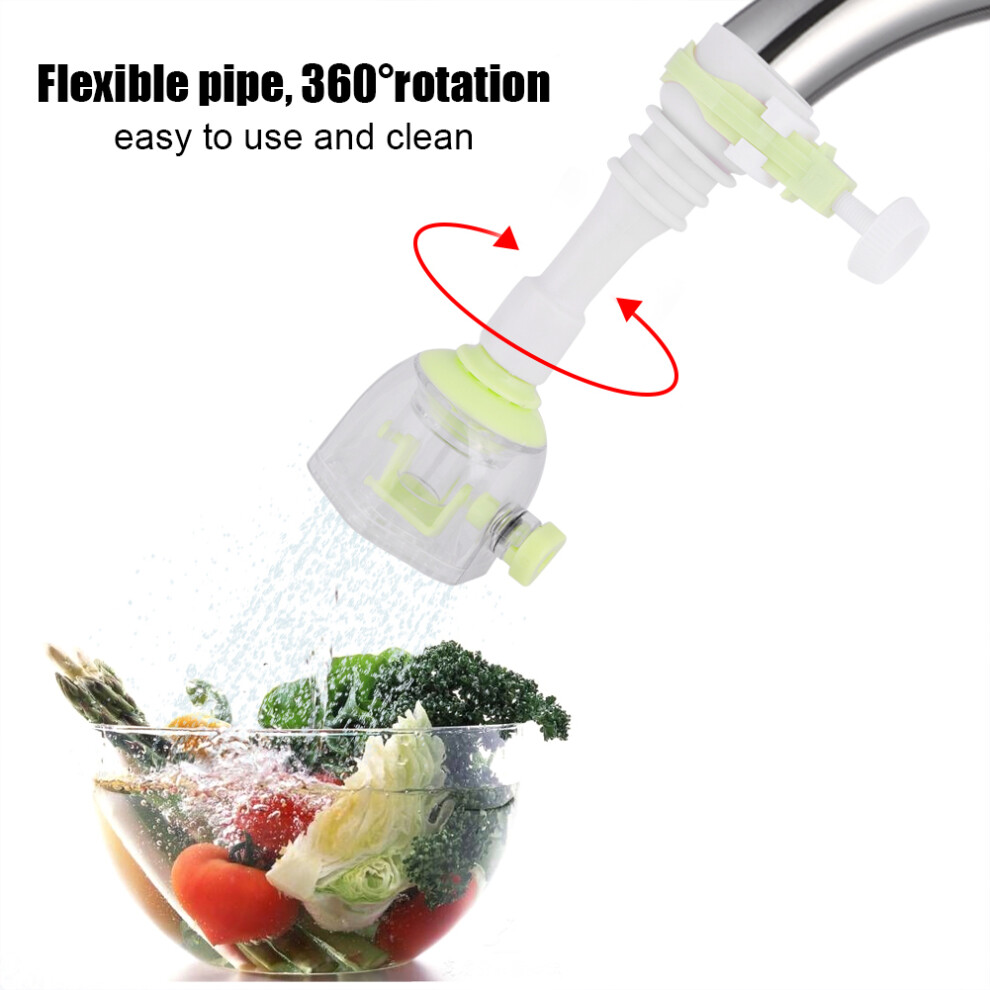 Movable Water Saving Extension Faucet Splash Proof Kitchen Valve Spray Green 13Cm 8721311730425