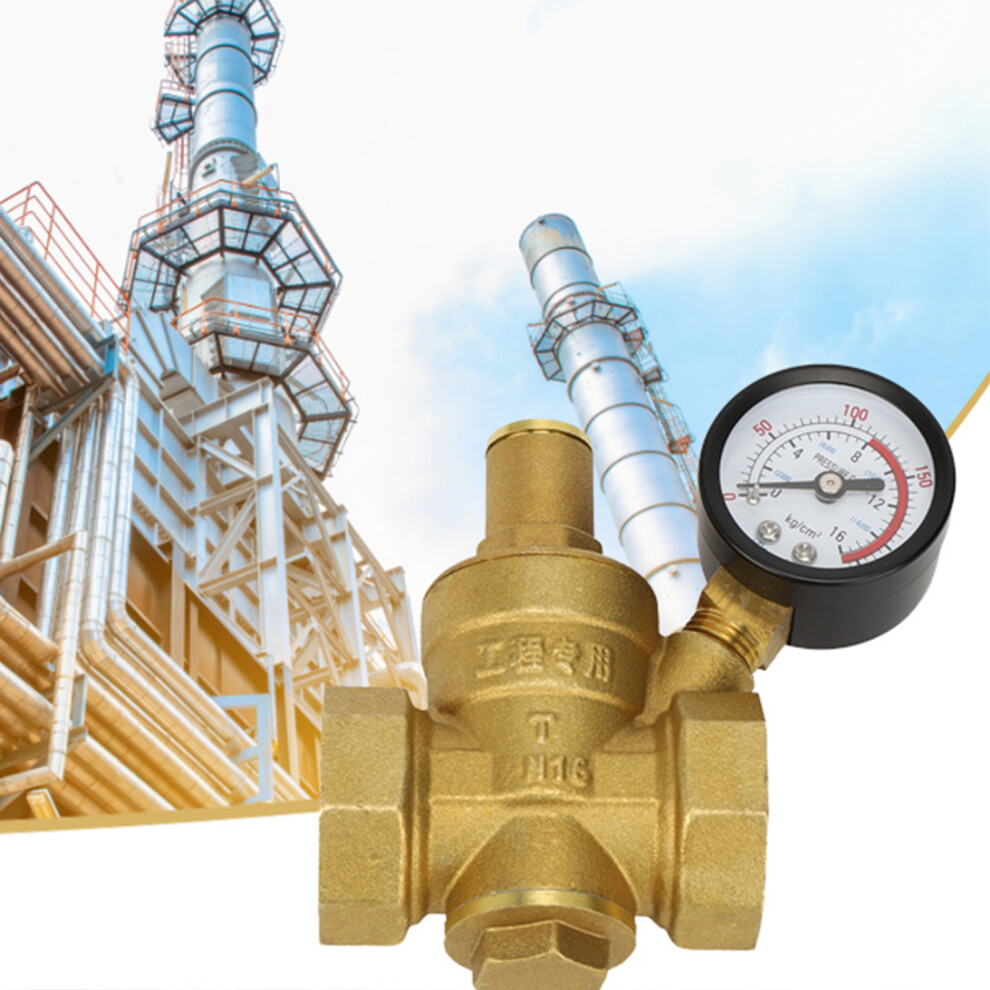 Dn25 Brass Adjustable Water Pressure Reducing Regulator Reducer Gauge Meter 3511311731547