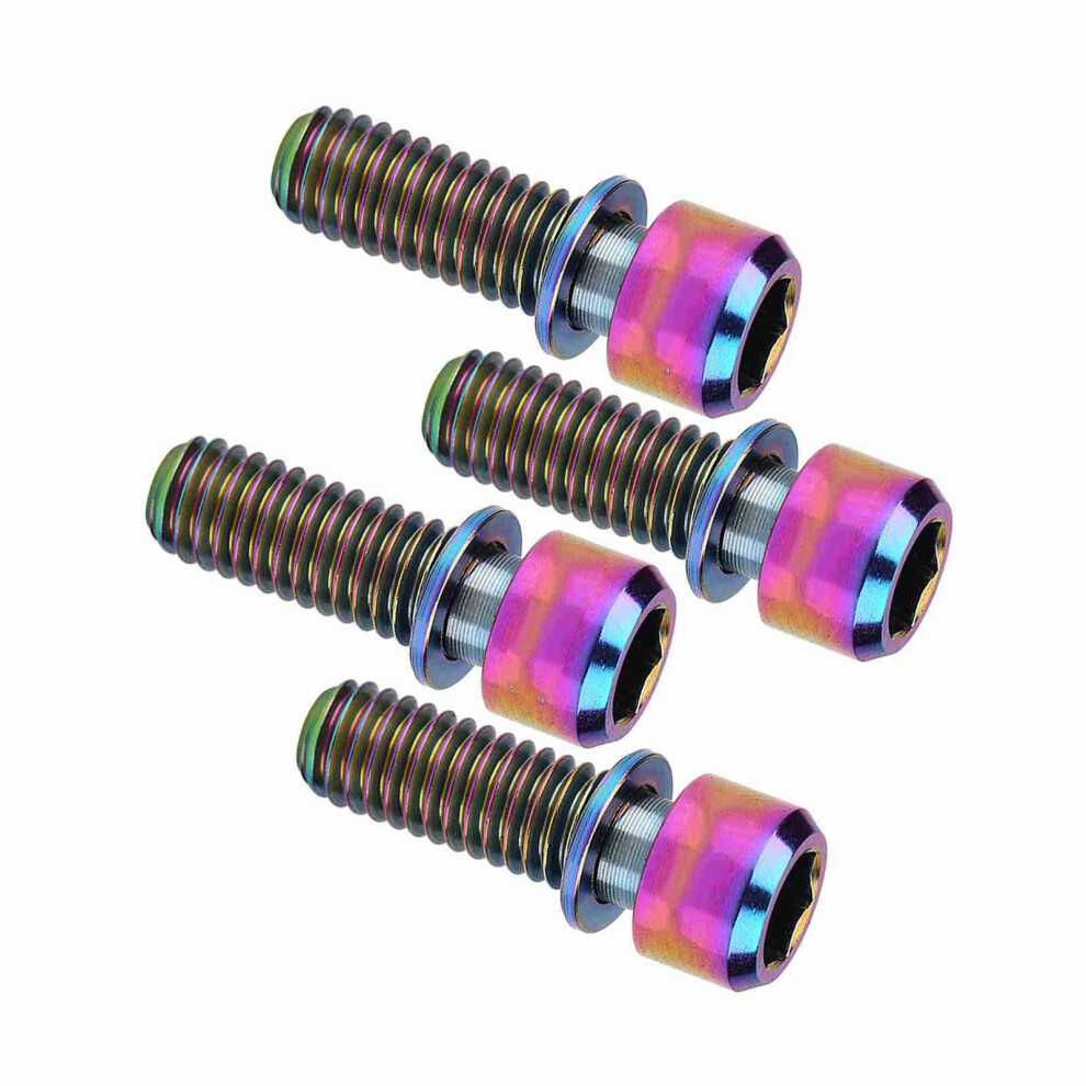 4Pcs M6x18mm Bike Disc Brake Clamp Bolt Fixed Screw With Gasket (Multicolor) 7661311732887