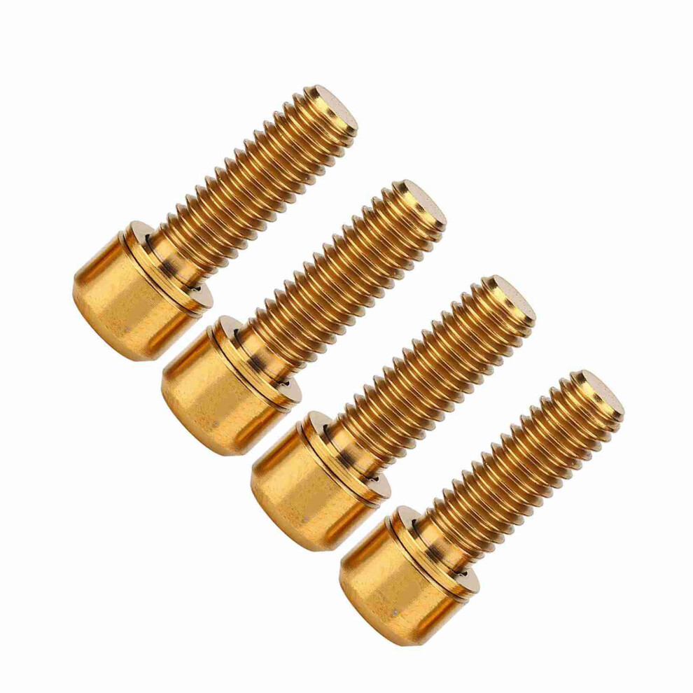 4Pcs M6x18mm Bike Disc Brake Clamp Bolt Fixed Screw With Gasket (Gold) 5071311732893