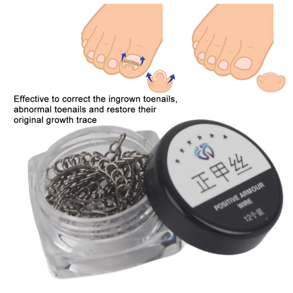 12Pcs/Box Toenail Correction Tool 6 Sizes Ingrown Wire Fixer Toe Nail Recover Foot Care