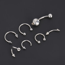 4 Stück Einweg-Body-Piercing-Set mit Nadeln, Zangen & Schmuck