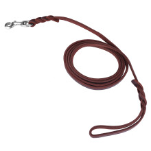 Pet Dog Lead Leash Safety Rope Cowhide and Leather Belt For Walking Running Training (2.1m)