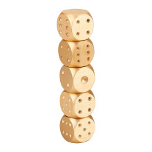Elegantes Würfelset aus Aluminiumlegierung, 5 Stück, mit goldener Box für Poker & mehr