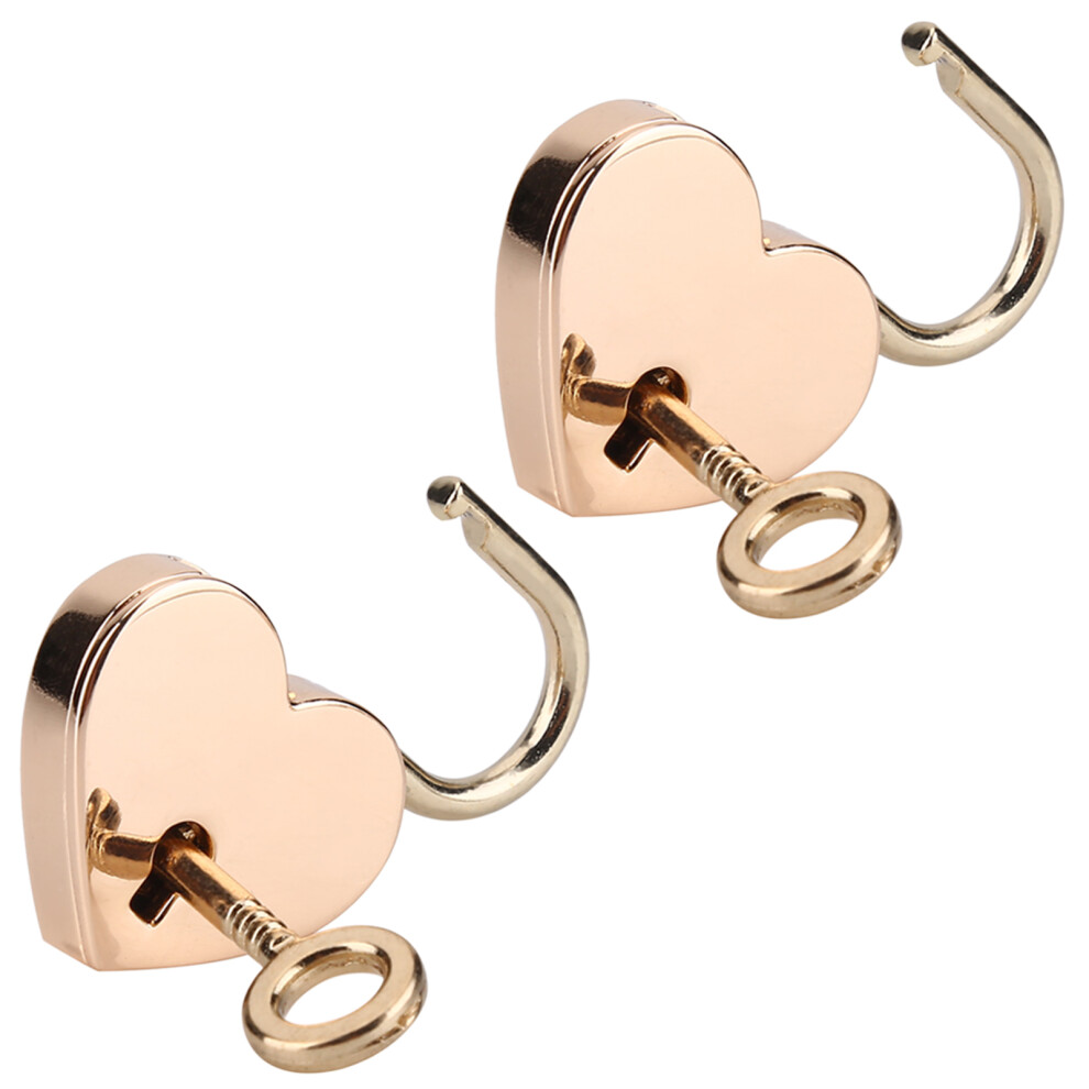 2 Sets Heart Shaped Padlock & Skeleton Key Metal Lock For Luggage Diary Book Jewelry Box 7661311734171