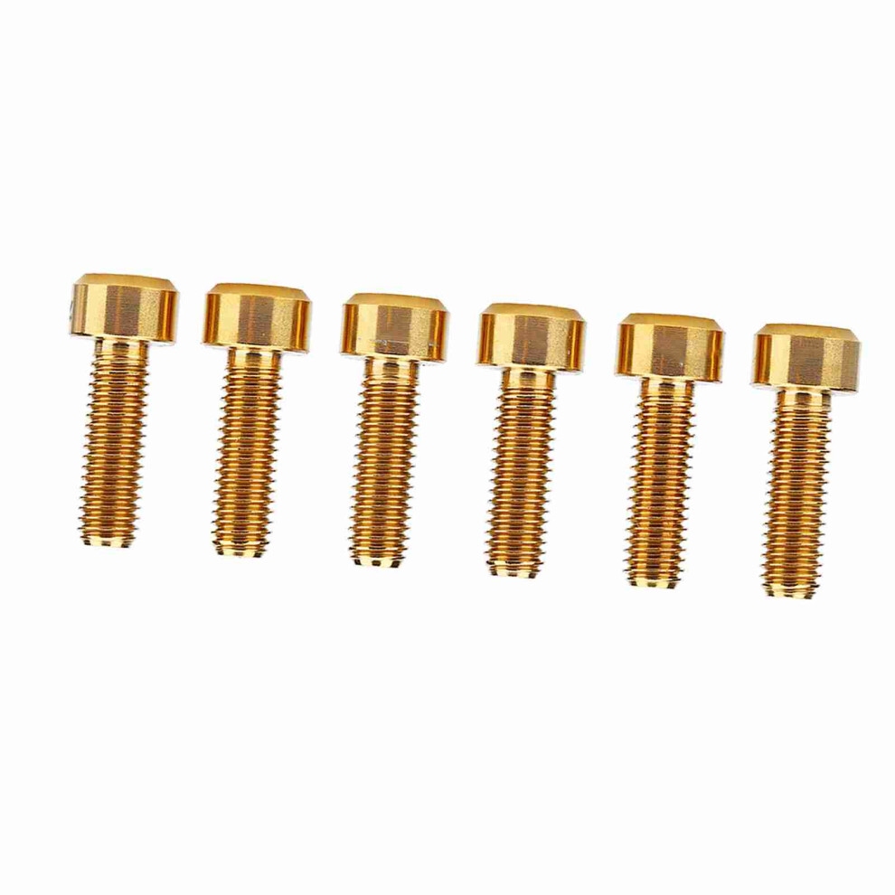 6Pcs Set M5*16Mm Titanium Alloy Bike Fixed Stem Bolts For Bicycle Mountain Stem (Gold) 9421311734667