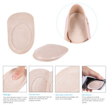 2 Pairs Gel Heel Lifting Insoles Cushion Foot Protector Shoe Pad Foot Care Tool Large Size