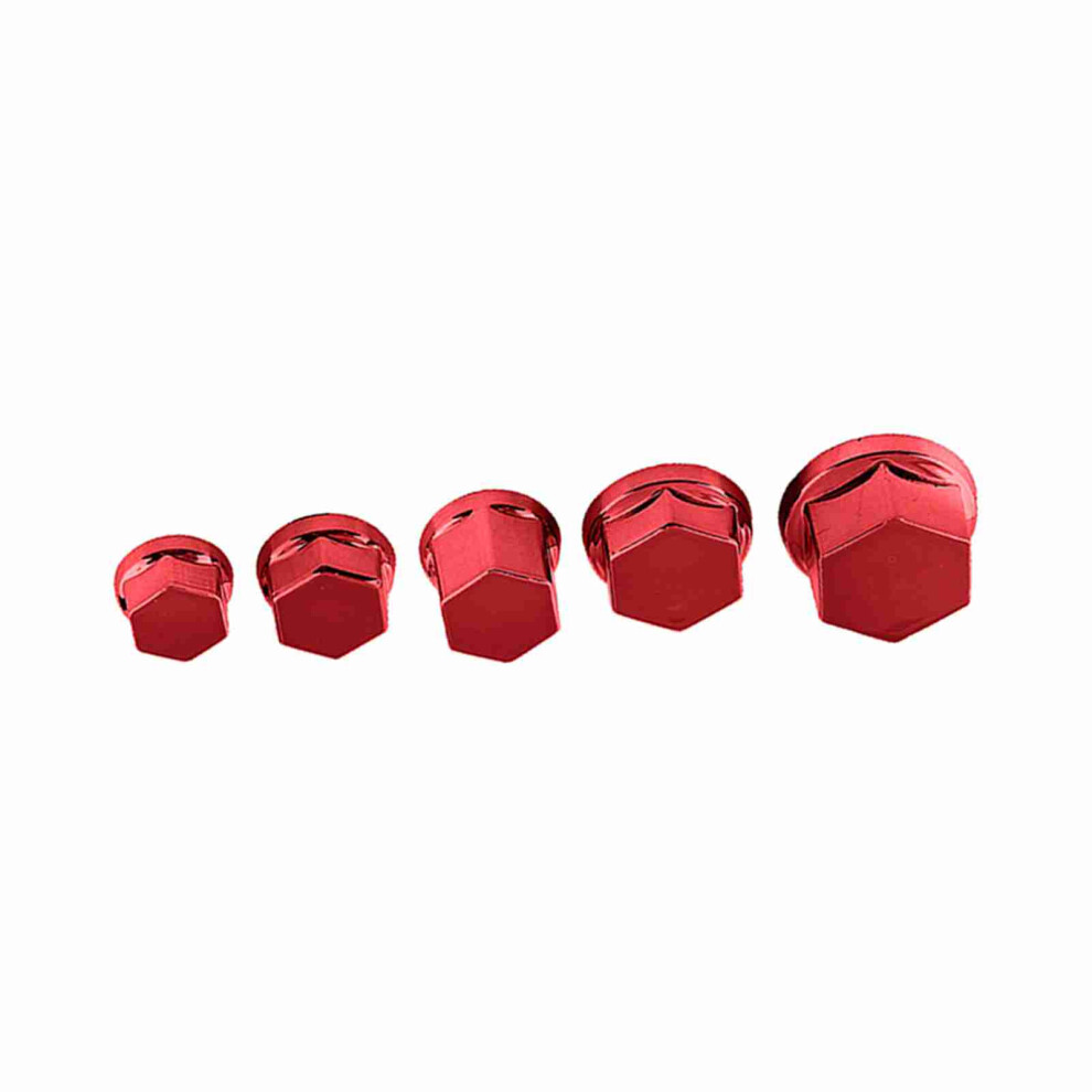 30Pcs Motorcycle Motorbike Screw Nut Bolt Cap Cover Decoration For Yamaha Kawasaki Honda Red 3641311735327