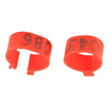 Rote 16mm Kunststoff-Hühnchenbeinschnallen 100 Stück für Hühner, Enten & Gänse Markierung