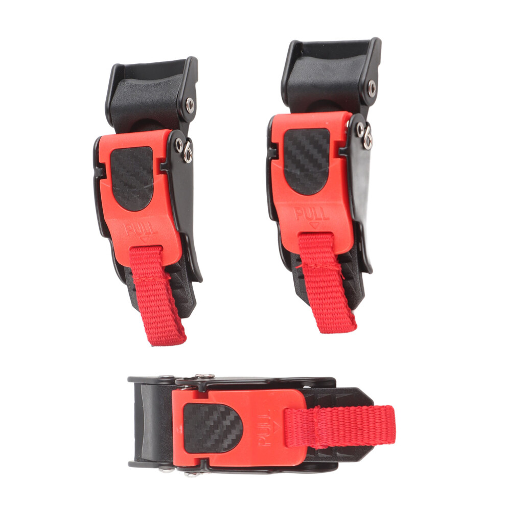 3X Motorcycle Helmet Speed Clip Quick Release Chin Strap Button Pull Buckle Bike Black/Red 8421311736457