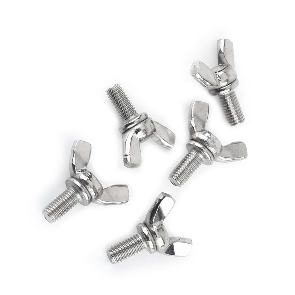 5Pcs Bag 304 Stainless Steel Wing Butterfly Screws Bolts Machine Fastener(M5 * 10Mm) 7691311736547