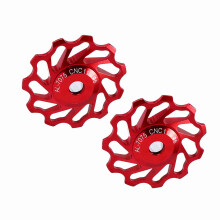 2 x CNC-Aluminium MTB Hinterradschaltwerk Jockey-Rad Satz 11T Rot