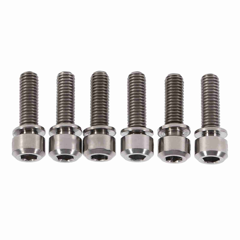 6 Pieces Mountain Bike M5 X 18Mm Titanium Stem Bolts Screw With Washer(Titanium) 7891311737005