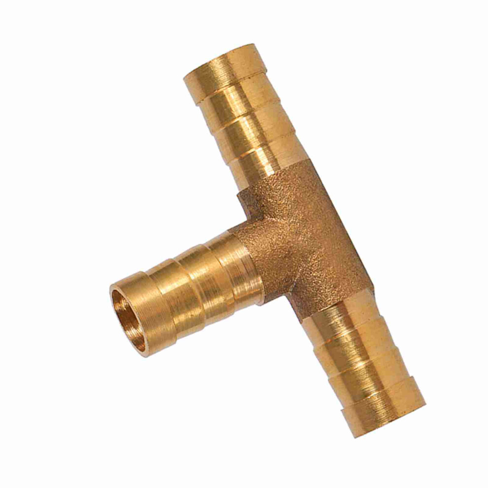 Brass T Piece 3 Way Fuel Hose Joiner Connector 10Mm For Compressed Air Oil Gas Pipe 7901311737452