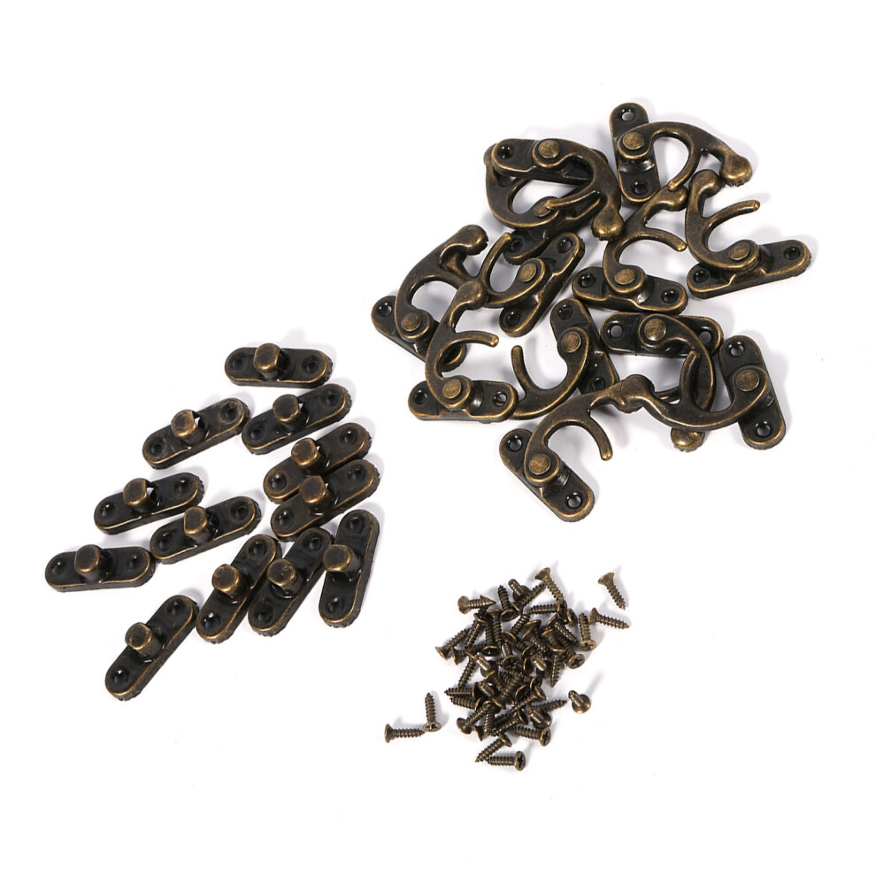 12X Antique Decorative Jewelry Gift Wine Wooden Box Hasp Latch Hook With Screws 4661311737465