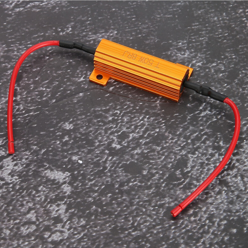 2Pcs 50W 8Ohm Wirewound Load Resistor Decoder Fix Led Bulbs Hyper Flash Turn Signal Blinker 8141311738755