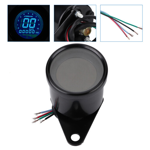 Universal LED-Tachometer 0-160 km/h 66 mm Schwarz 2