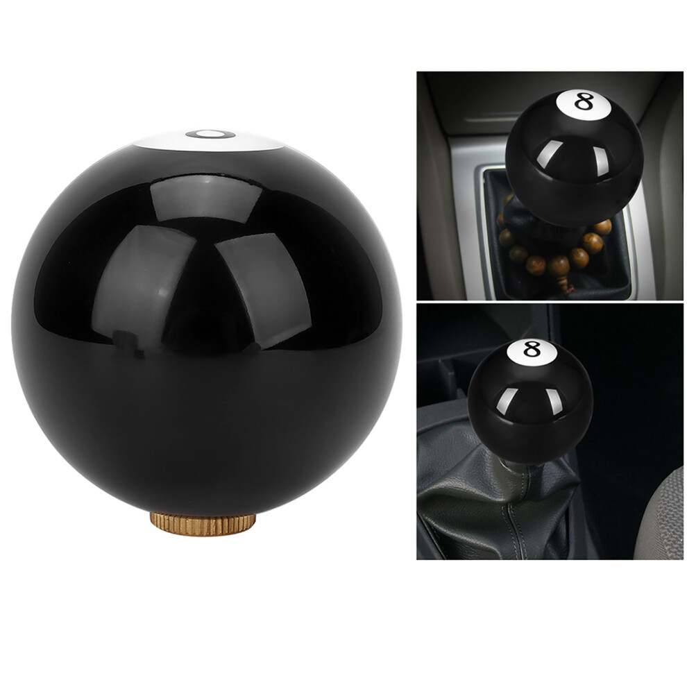 Universal 8 Billiard Ball Round Car Gear Shift Knob Lever Handle Shifter Black 8741311738986
