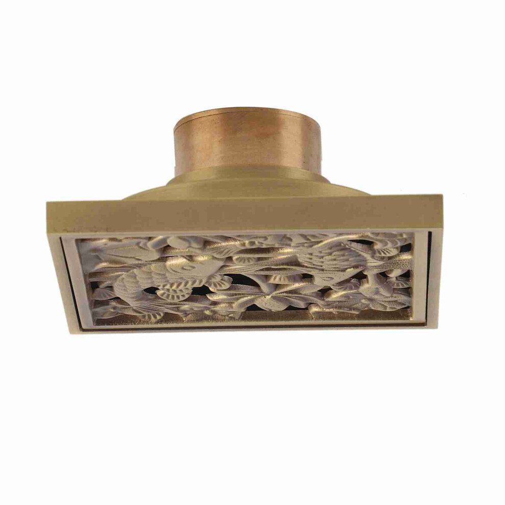 Antique Brass 10Cm Shower Floor Drain Bathroom Waste Drain Strainer Cover Grate(#4) 7901311739449