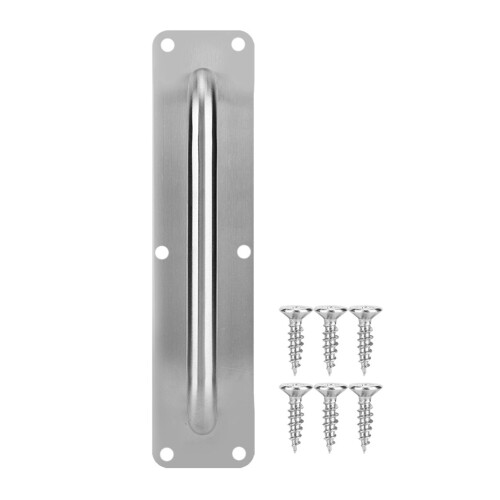 Stainless Steel Pull and Push Plate Door Access Door Pull Handle with Screws(Square 300*80mm) 2