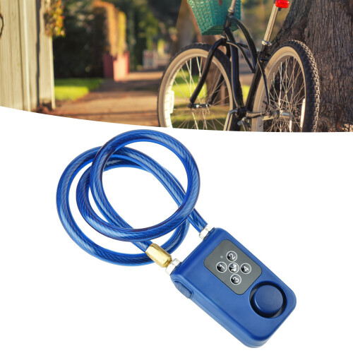 Y787 Smart Alarm Lock AntiTheft Chain Lock for Bike Gate Blue
