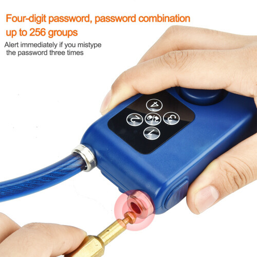 Y787 Smart Alarm Lock AntiTheft Chain Lock for Bike Gate Blue 2