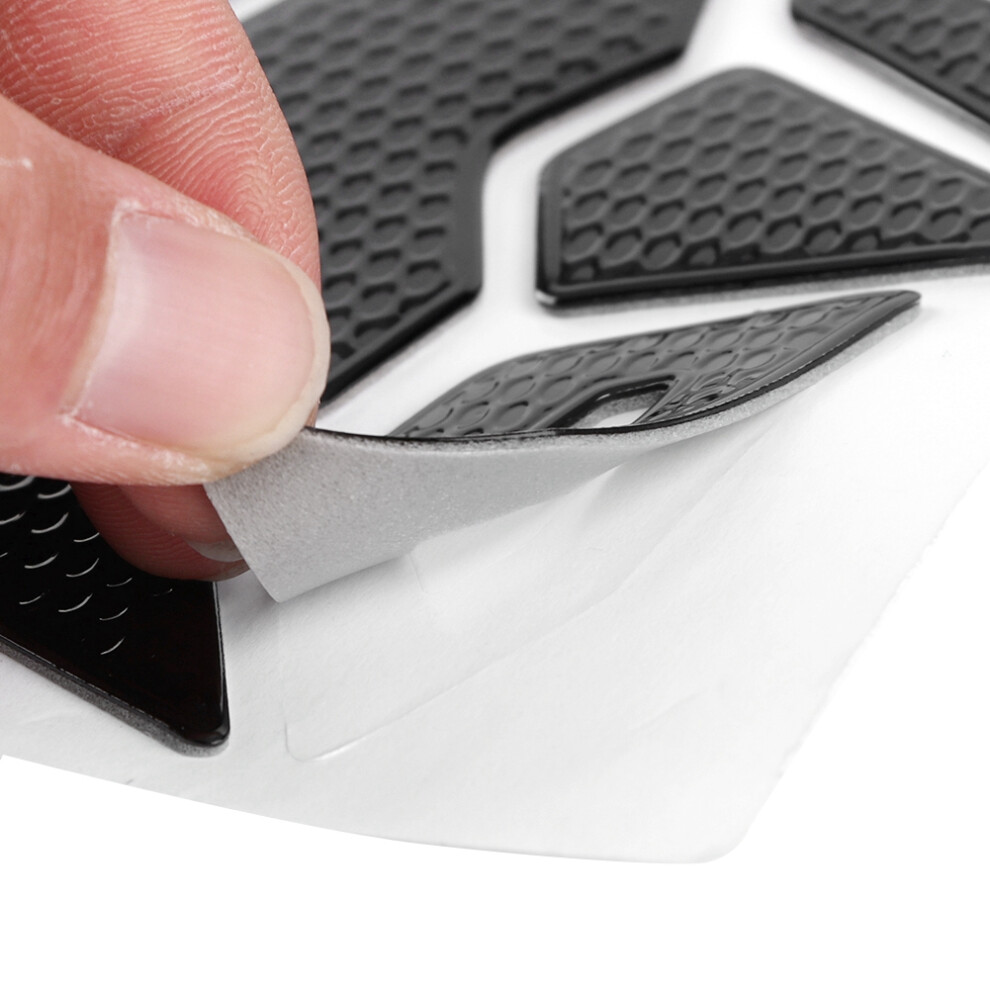 Motorcycle Oil Fuel Gas Tank Protective Pad Fishbone Decal Sticker Rubber Black 7611311740511