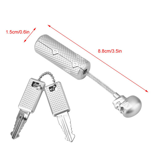 Skull Lock Customs Password 8.8x1.5x1.5 cm Silber 1