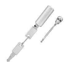 Skull Lock Customs Password 8.8x1.5x1.5 cm Silber