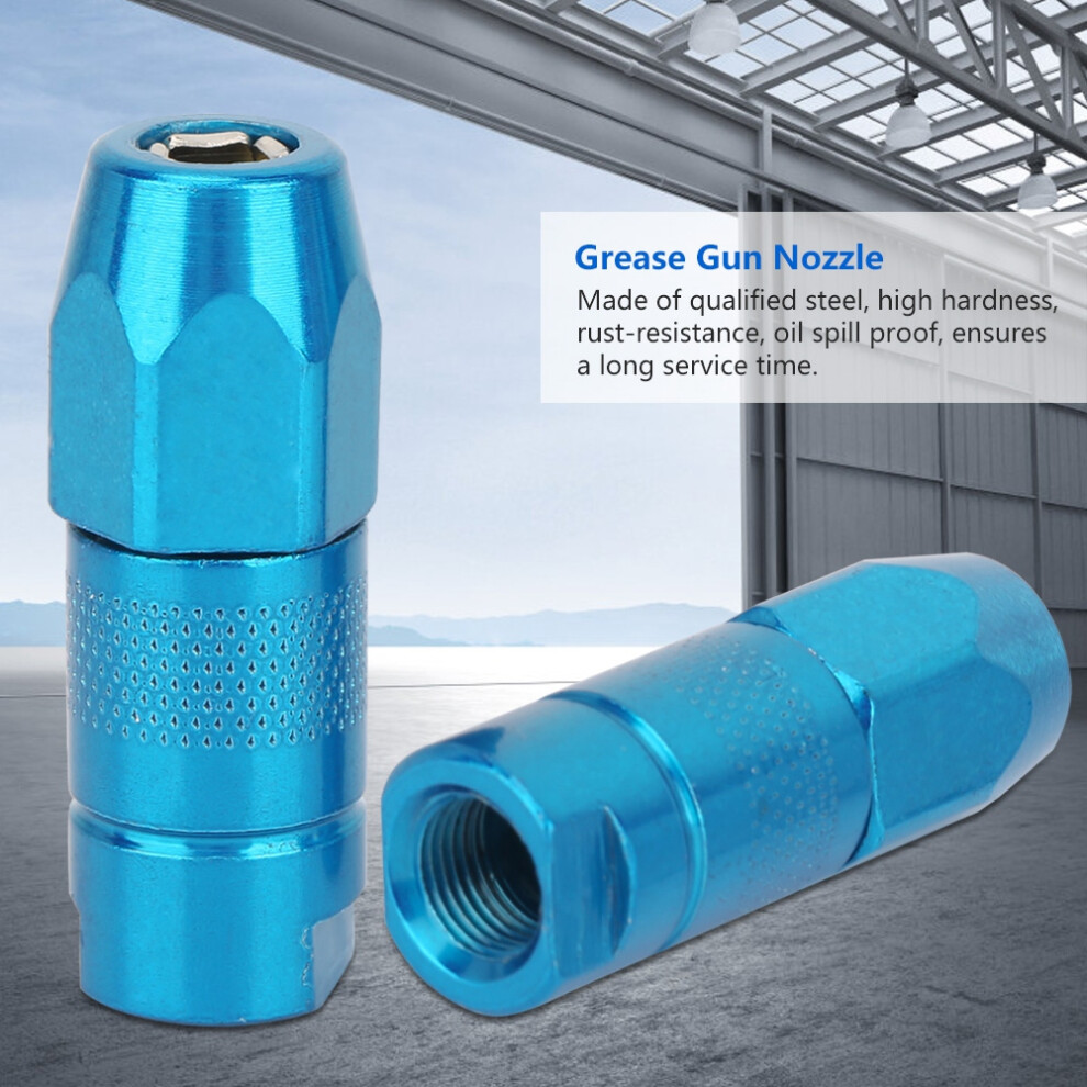 2Pcs Replacement Grease Flat Nozzle Fitting Nipple Grease Gun Lubrication Accessories(Blue) Blue 7681311741207