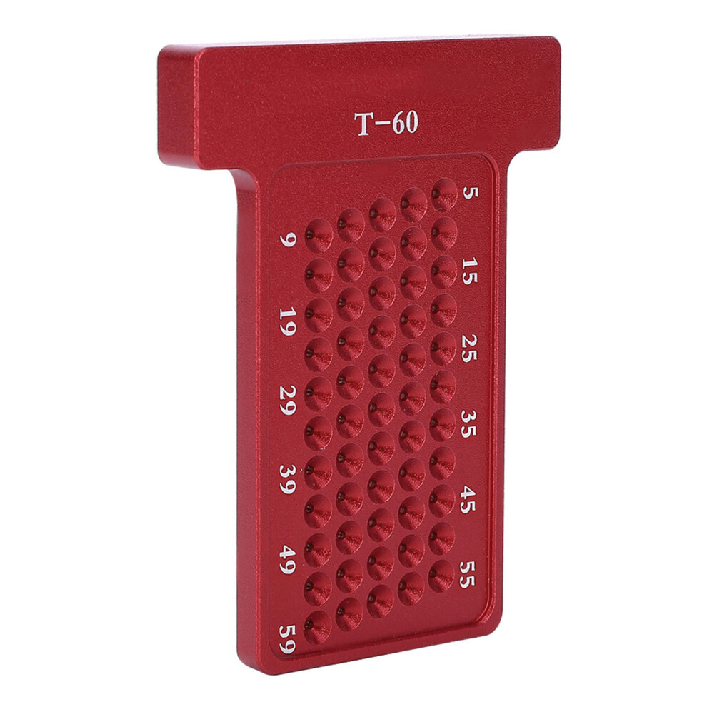 Woodworking T Type Scriber Aluminum Alloy Hole Gauge Carpenter Marking Tool (Red) 7901311741527