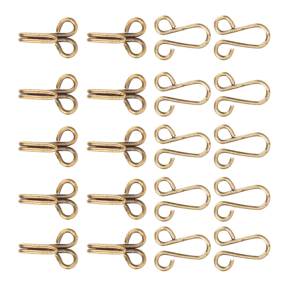 10 Pcs Fur Coat Hook Fasteners Sew For Over Coat Underwear(Bronze) 4631311741717