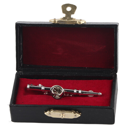 Mini-Flötenbrosche, 5.70.60.6 cm, Gold/Silber 1