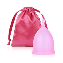 (As show, One size) Menstrual cup silicone Menstrual cup instead of sanitary napkin leak-proof aunt cup Women's moon cup silicone swimmable - pink (large)