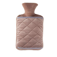 (As show, One size) Hot Water Bag with Cover 2.0L Large Classic BPA Free Hot Water Bottle (Khaki) for Bed, Shoulder Pain and Hand Feet Warmer, Menstrual Cramps, Hot Compr