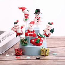 (As show, One size) 6pcs Christmas Cake Decorations, Merry Christmas Cupcake Toppers Cake for Christmas Baking Desserts Decoration, Christmas Pies Cupcake Food Decorate C