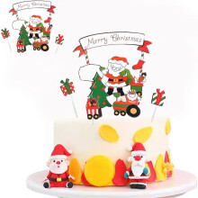 (As show, One size) 10 Pieces Christmas Cupcake Decorations,Christmas Cake Toppers Christmas Cupcake Toppers,Christmas Cake Dessert Topper for Decorating Dessert Christma