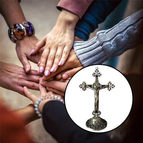Standing Crucifix with Base for Home and (Gold) 1