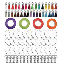 (As show, One size) Acrylic Keychain Blanks 148 pcs Bulk Clear Circle Round Heart Shape Acrylic Disc