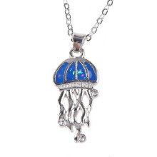 (As show, One size) Dolphin Starfish Seahorse Jellyfish Pendant Chain Necklace for Women Girls
