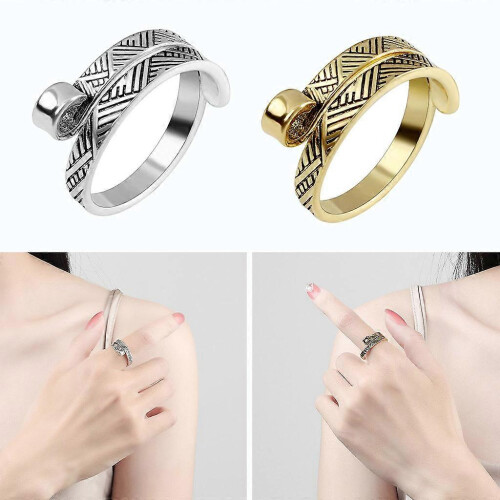 (As show, One size) Adjustable Knitting Thimbles Open Rings for Crochet Knitting Accessories Tools 2